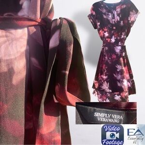 Simply Vera Wang Floral High-Low Tie Waist Dress | Boho Fairy Grunge Watercolor